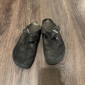 Birkenstock Boston clogs metallic bronze pewter